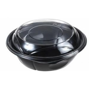 Låg, til rund, salatbowl, 140x140 mm, klar PET