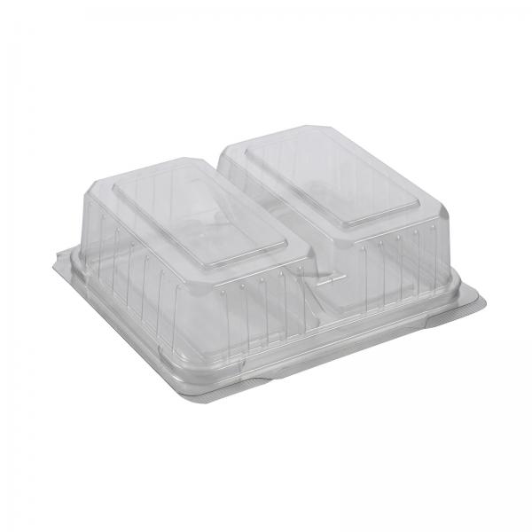 Smørrebrødsbakke, 2-rum, 165x148x45 mm, m/hængslet låg - 264 stk/krt
