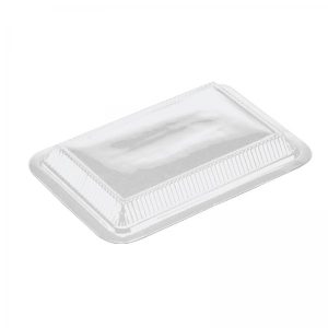 Låg t/alubakke, RPET, klar, rekt, 205x140x20 mm - 1000 stk/krt