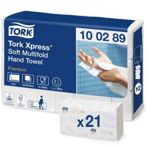 Håndklædeark Tork Xpress Premium H2 Interfold Soft 2-lag