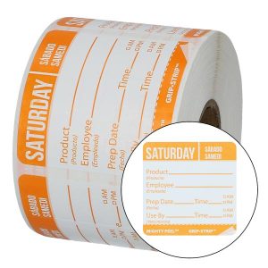 Etiket, 'Saturday', orange - 501 stk/rl