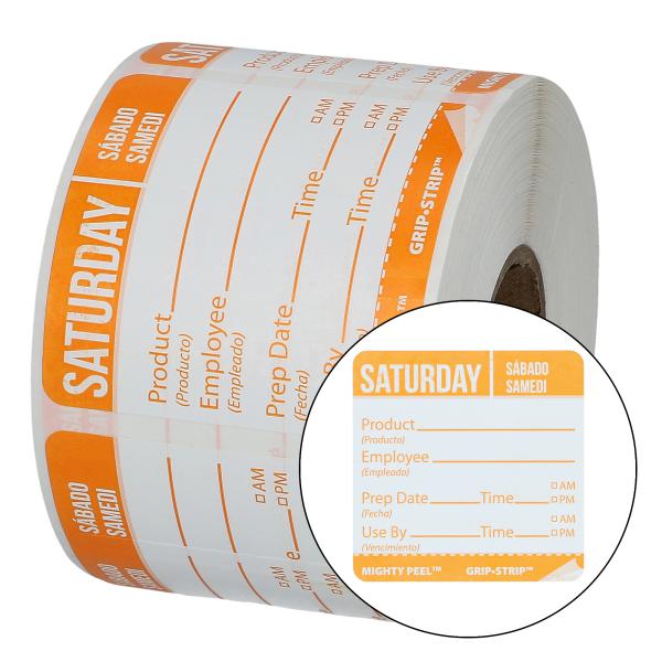 Etiket, 'Saturday', orange - 501 stk/rl