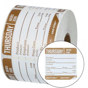 Etiket, 'Thursday', brun - 501 stk/rl