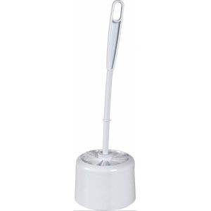 Toiletbørste, 35cm, Ø8cm, hvid, PP, med sorte hår 1 stk