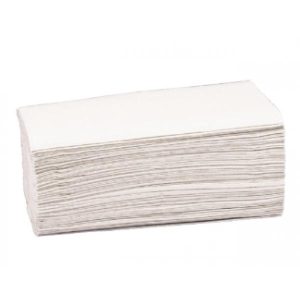 Håndklædeark, 2-lags, V-fold, 22x23cm, 11 cm, hvid, 100% genbrugspapir - 4000 stk/krt