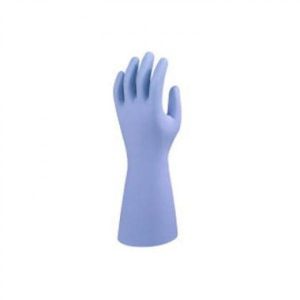 Handske, tegera, 8180, str S, med bomuldsfor, PVC, blå
