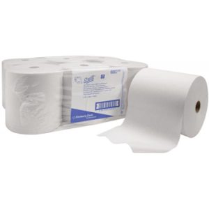 Håndklæderulle, 1-lags, 304m x 20cm, Ø20cm, hvid, blandingsfibre, airflex 1 x 6 stk/krt