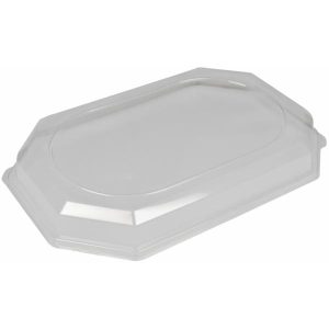 Låg, 46,5x31,5x6,3cm, klar, RPET, til serveringsfad 50 stk/krt