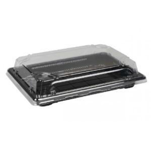 Sushibakke og låg, 5, 18,5x13x5 cm, sort, PS - 400 stk/krt