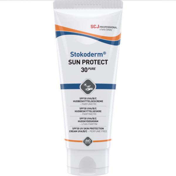 Solcreme, Deb Stokoderm, Sun Protect 30 PURE, 100 ml, vandfast, uden parfume, SPF 30