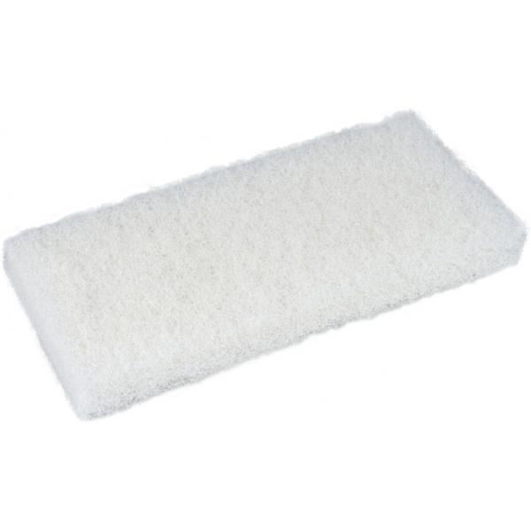 Skurefiber, 25x12x2,5cm, hvid, polyester, fin skureeffekt, ridsefri