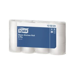 Køkkenrulle Tork Basic 2-lag 26.4 m ark 14cm x 20,6 cm 8 pk x 4rl/krt