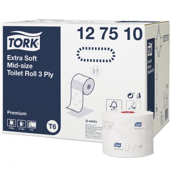 Toiletpapir Tork Premium T6 Ekstra soft 3-lag 70 m 27 rl/krt