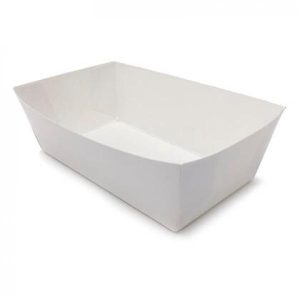 Pommes fritesbakke nr. 2, hvid,144x80x53mm - 500 stk/krt
