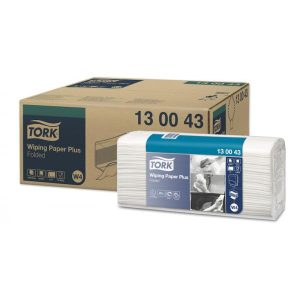 Aftørringsklud Tork Plus W4 2-lag 324x385 mm Toppak Hvid 5 pk x 200 STK/krt
