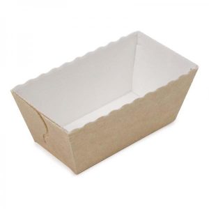 Bageform rektangulær beige  80x40x40mm mm 1350 stk/krt