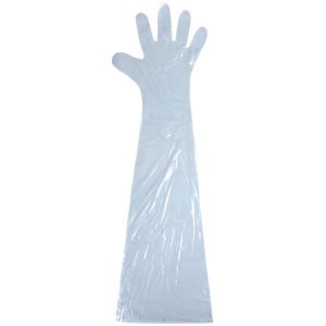 Veterinærhandske, One size, blå, LDPE 100 stk/pk