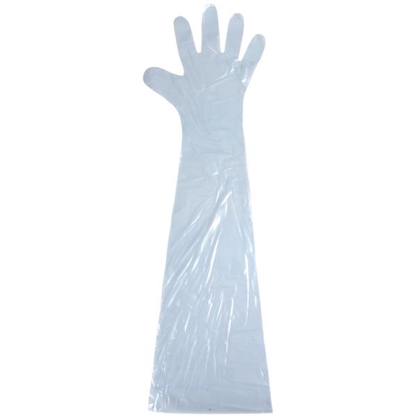 Veterinærhandske, One size, blå, LDPE 100 stk/pk