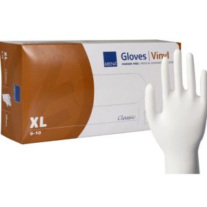 Undersøgelseshandske, XL, transparent, vinyl, let pudret NEW 100 stk/pk