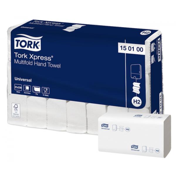 Håndklædeark Tork Express multifold hvid 1 lag 19.6 cm x 25.5 cm 21 pk x 230 STK/krt