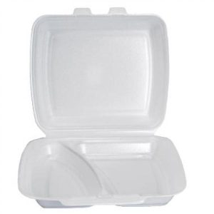 Termobakke 2-rum 247x198x75 mm Hængslet låg XPS Hvid 2x125 stk/kar