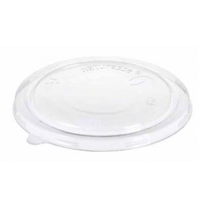 Plastlåg Ø150 mm Rund Bionedbrydelig PLA Klar til Salatskål 6 pk x 50 STK/krt
