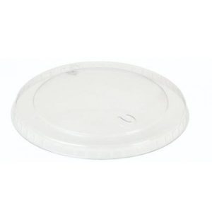 Plastlåg Ø96 mm Bionedbrydelig PLA Klar til isbæger 240 ml - 750 stk/krt