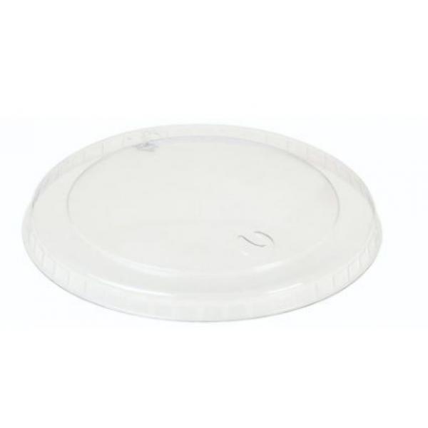 Plastlåg Ø96 mm Bionedbrydelig PLA Klar til isbæger 240 ml - 750 stk/krt