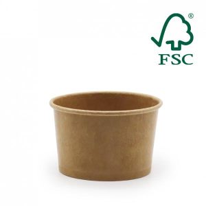 Suppe-/isbæger, brun, 235 ml, 8 oz, FSC certificeret - 500 stk/krt