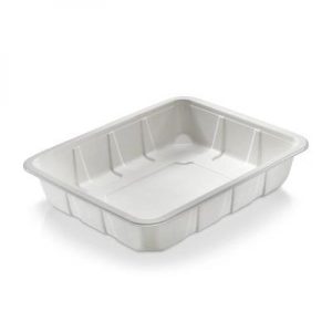 Bakke 1/2GN, biocoated bagasse, 3945ml, 325x265x65mm, hvid