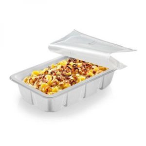 Bakke, 1/4 GN, i biocoated bagasse, 1600ml, 265x162x65mm, hvid