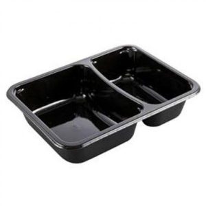 Bakke 2-rum 215/315 ml 171x127x38 mm CPET Sort 816 stk/Krt