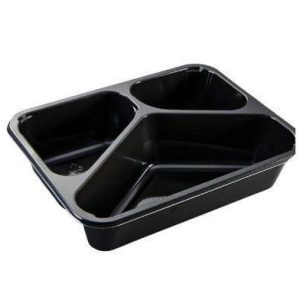 Bakke 3-rum 2227-3K 227x178x53 mm CPET Sort - 276 stk/krt