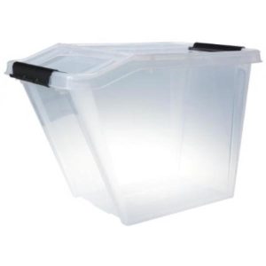 Opbevaringskasse Slanted, Klar, 58L, 396x647x438 mm 1 x 5 stk/krt