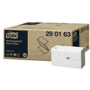 Håndklædeark Tork Soft Advanced H3 singlefold, 230x248, hvid 2 lags - 3750 ark/krt