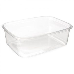 Plastbæger, catersource, 500 ml, 105x140x46 mm, firkantet, RPET, klar
