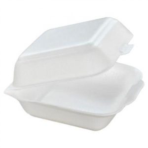 Burgerboks, medium, 150x150x72 mm, enkel lukketap, XPS, hvid HP6