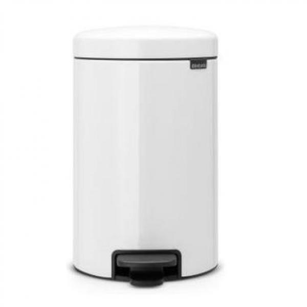 Pedalspand Newlcon 12 ltr Stål/Plast Hvid 25,1x33,8x41,1cm 1stk