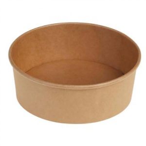 Salatskål 680 ml Ø150x60 mm Bionedbrydelig pap/pla Brun 5 pk x 50 STK/krt