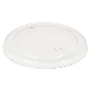 Plastlåg Ø105 mm Bionedbrydelig PLA Klar til isbæger 360 ml - 750 stk/krt