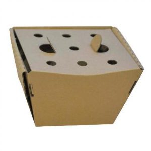 Multiboks, brun, 93x83x87 mm, ufoldet, konveks m/hængslet låg - 200 stk/krt
