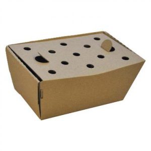 Multiboks, brun, 168x92x88 mm, ufoldet, konveks m/hængslet låg - 150 stk/krt