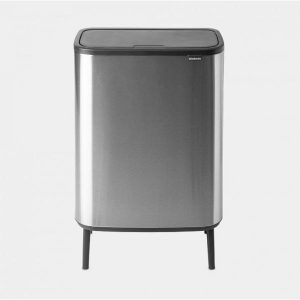 BO TOUCH BIN HI matt steel fingerprint proof 2x30l 38x59,5x75cm