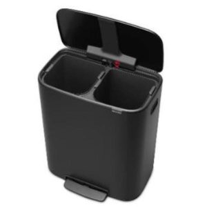 BO TOUCH BIN matt black 2x30l 37,5x59,1x75,5cm
