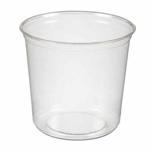 Bæger Deli 600 ml 24 oz Ø117x104 mm Rund RPET Klar 10 ps x 50 STK/krt