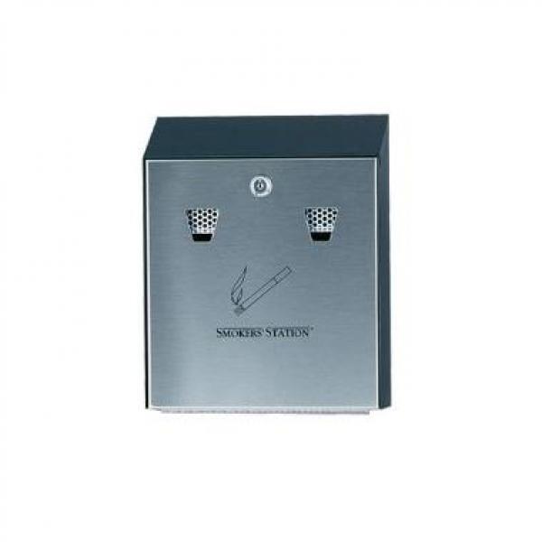 Askebæger Smokers Station 25.4x7.6x31.8 cm Galvaniseret stål Sort til væg