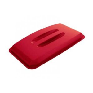 Låg til 60L beholder L50xB27xH57.5cm. Plast Rød