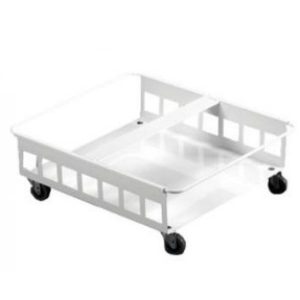 Tralle m 4 drejehjul til 2x60 L beholder metal hvid