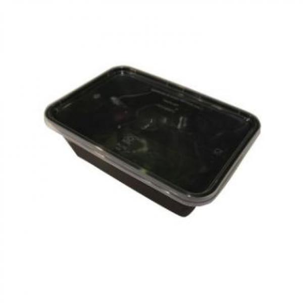 Plastbakke 650 ml 120x175x50 mm Sort Nudelbakke til Microovn med Låg 250 STK/krt