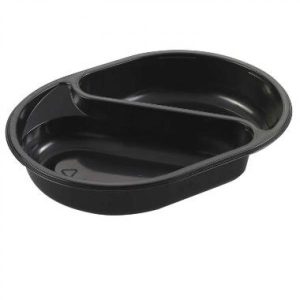 Bak 2-rum Sort 395/500 ml Oval - 238x176x40 mm